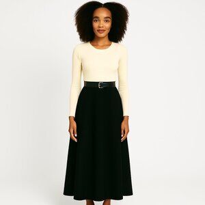 Gerry Weber Black Snakeskin Patterned Faux suede Maxi Skirt